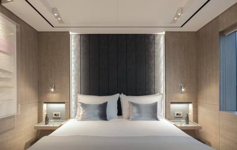 Rendering of Superyacht Entourage guest cabin