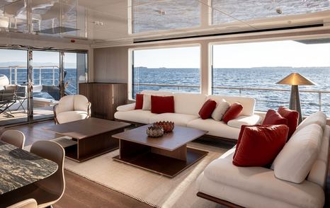 Superyacht Tuccini main saloon seating area 