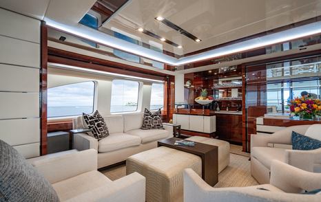 Benetti superyacht Allora sky lounge with bar 