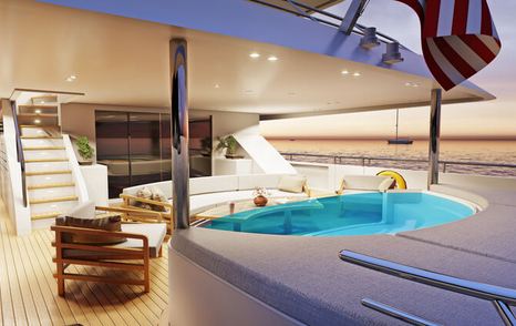 Rendering of Hargrave 125 motor yacht jacuzzi 