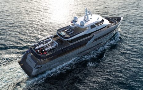 Bering 145 explorer yacht under way 