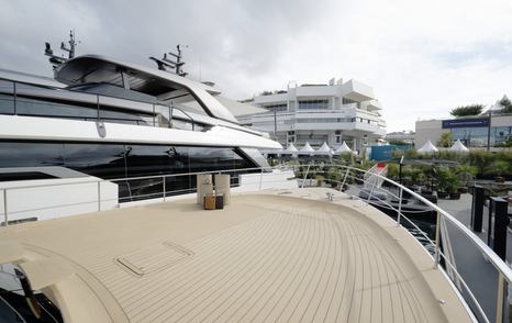 Sanlorenzo SHE foredeck showing the large open deck area