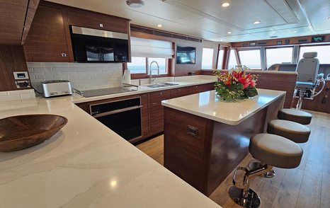 Outer Reef 830 Classic yacht interior galley