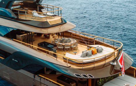  Admiral superyacht RAJA² stern close up 
