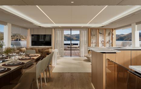 Sunreef Ultima 88 yacht saloon galley 