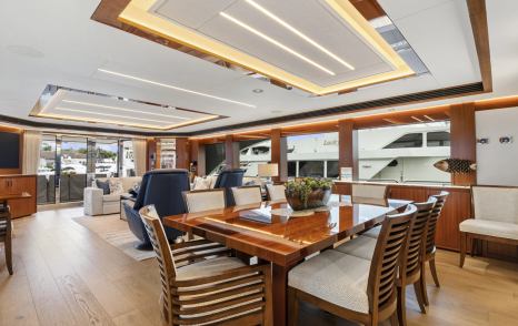Westport yacht Seas the Day main saloon dining area 