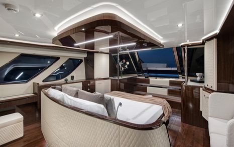 Lazzara-LSX67-Review-owner-cabin-walkaround-bed