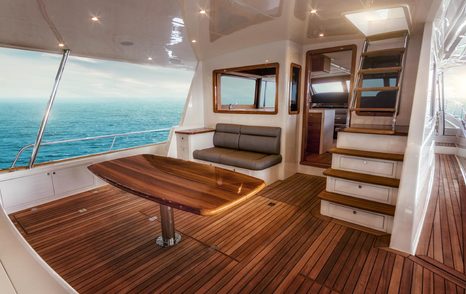 trawler yacht deck on a Grand Banks 60