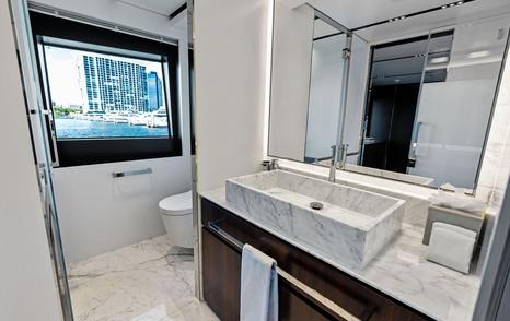 Riva yacht Tenacious ensuite with marble interiors 