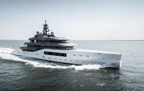 Amels 80 superyacht under way 