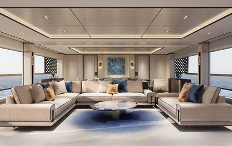 Admiral Panorama 50 superyacht saloon lounge area 