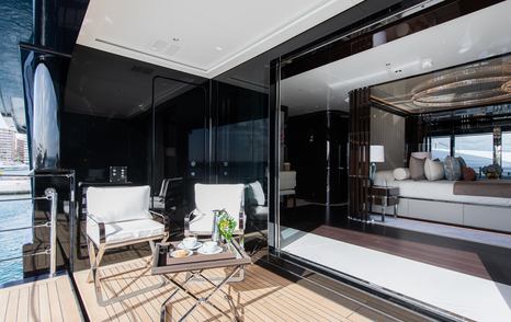 Superyacht Resilience's balcony area