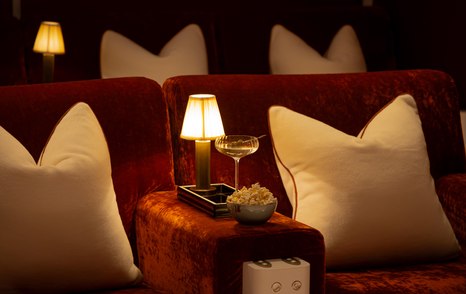 Aqua Lares superyacht cinema close up of seats 