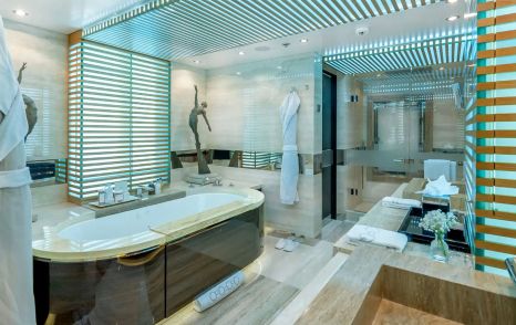 Abeking & Rasmussen superyacht Scott Free master en suite with bath 