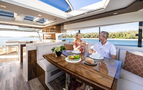 The table is well positioned beneath the sunroof 