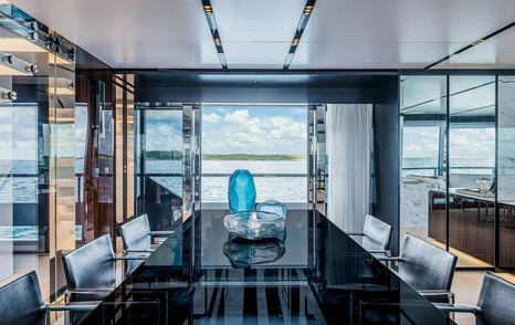 Riva motor yacht Janus Navem main saloon dining area 