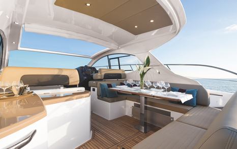 cockpit on a sports yacht azimut atlantis 43