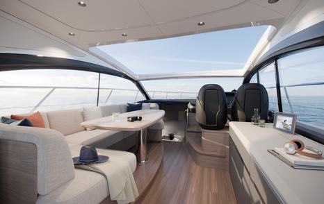 Princess V50 motor yacht open plan saloon