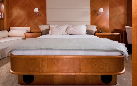 Yacht cabin with double bed 