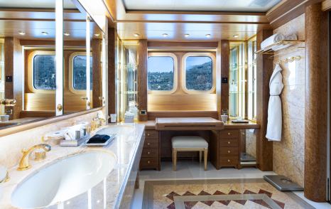 Superyacht Vibrance master cabin ensuite 