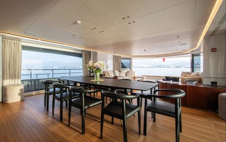 Superyacht Tosun main saloon dining area 