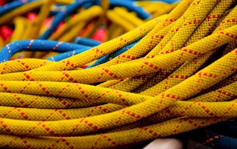 brightly coloured rope