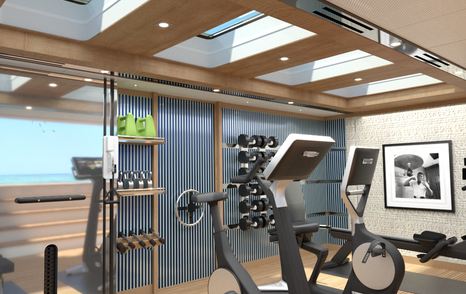 Rendering of superyacht Spitfire inside gym