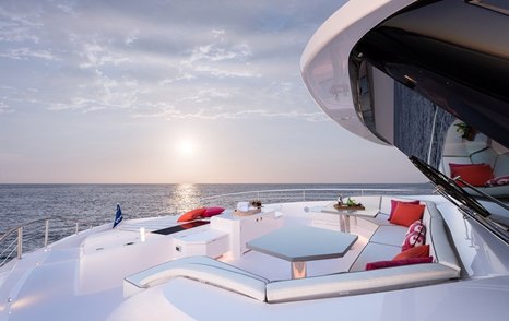 Motor Yacht Genesis' bow U-shape seating