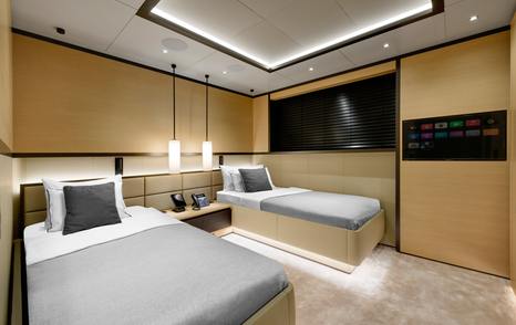 Superyacht Limerence twin double bedroom