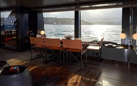 Sanlorenzo motor yacht Kapusha main saloon dining area 