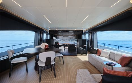 Rendering of AB Yachts AB 95 sports yacht main saloon