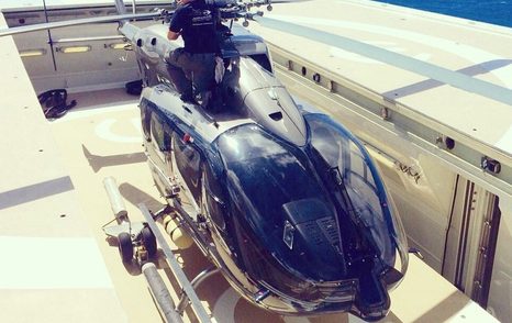 helicopter stowage on yacht Eclipse