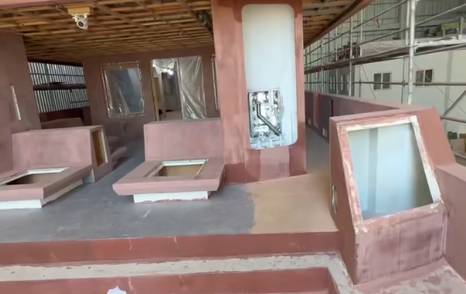 Superyacht Project Obsidian Blade main aft deck under construction 
