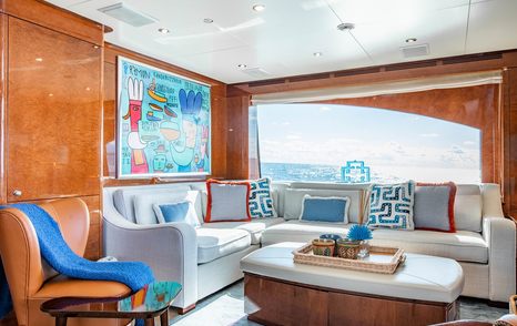 Superyacht Checkmate main saloon L-shaped seating
