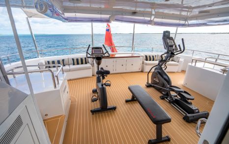 Explorer yacht Zexplorer aft deck gym