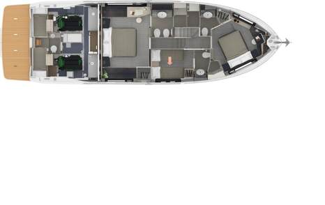 yacht deck plan layout with a pod drive engine