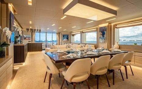 Superyacht Short Story main saloon dining area