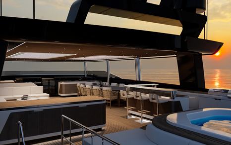 GX Superyachts GX42 RPH yacht flybridge with seating 