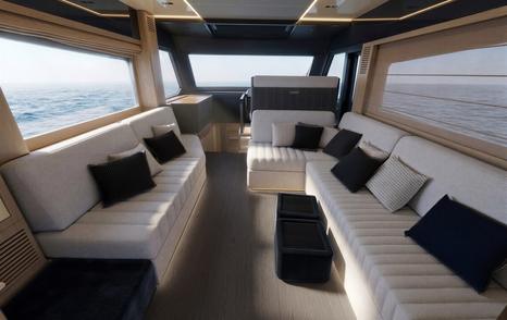 Invictus ST550 Deep Horizon yacht saloon lounge 