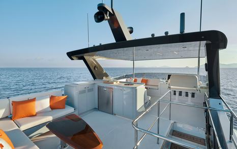 CL Yachts CLB65 Flybridge Motor Yacht upper deck with seating 