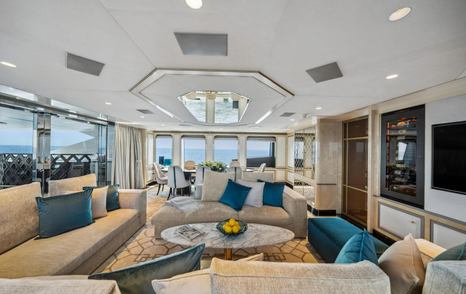 superyacht bombay sky lounge with dining area