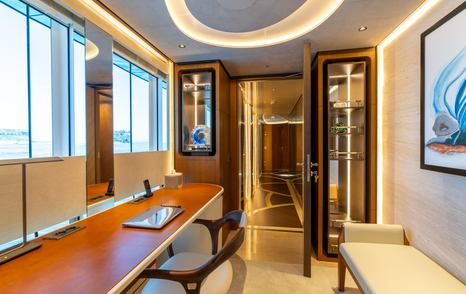 Private study with desk and chair onboard superyacht ETERNAL SPARK