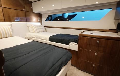 Riviera 5600 Sport Platinum Edition convertible twin guest cabin