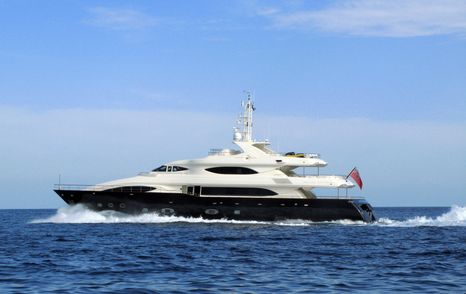 motor yacht underway at slow speed