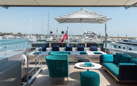 Baglietto motor yacht Lucky Me Yacht Academy sundeck sun pads 