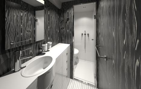 Rendering of TYKUN H1 dayboat cabin ensuite