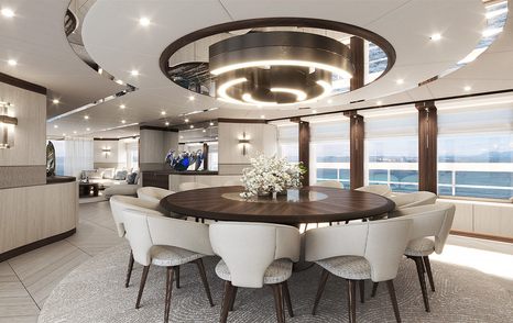 Heesen superyacht Project Sophia main saloon dining area  