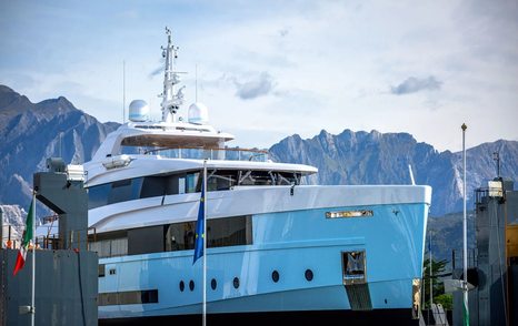 Crocus leaves the Admiral shipyard after hitting the water for the first time.