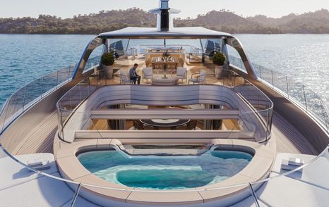  RMK Yachts superyacht Arcane Nova bow with pool 