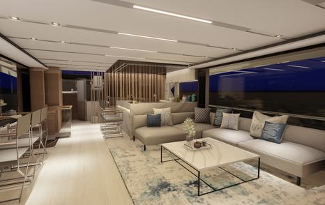 Salon on a SUV yacht Horizon FD75